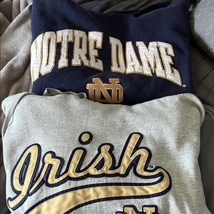 Navy and Gray Notre Dame hoodies